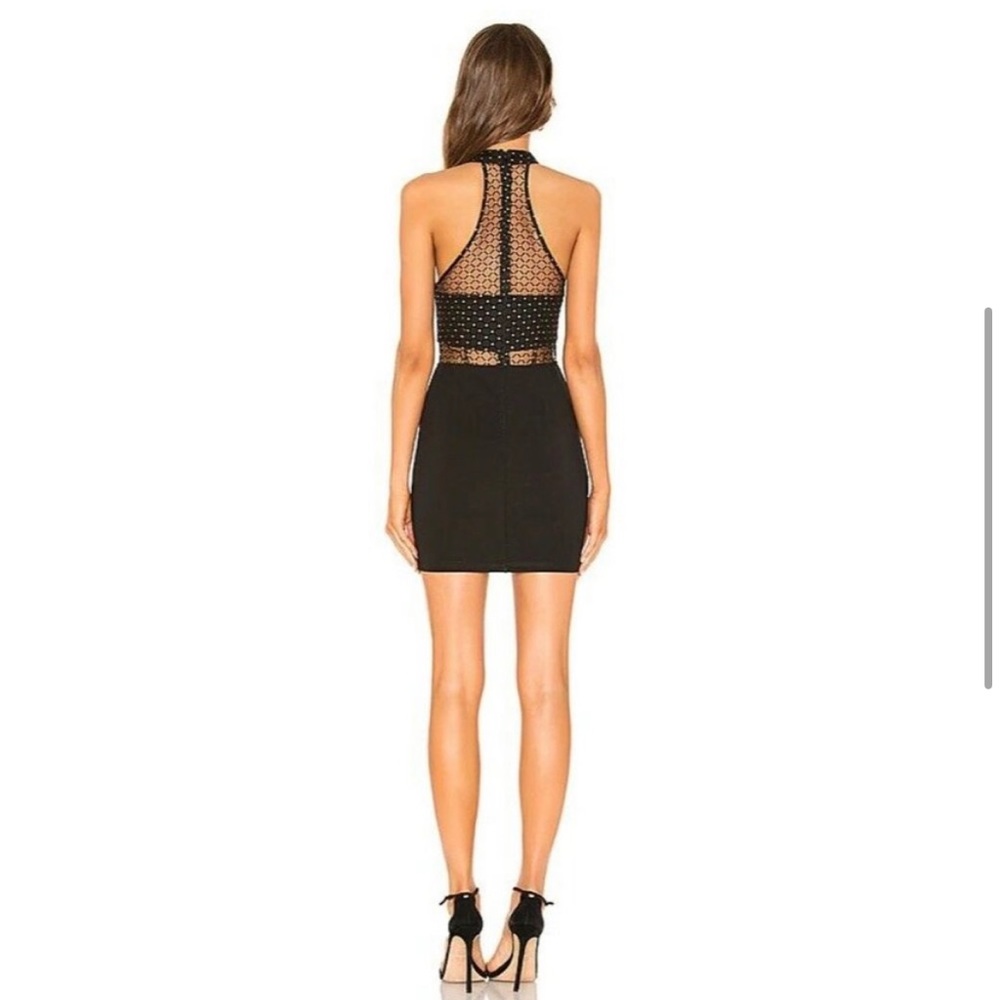 superdown Arin Mesh Mini Dress Black & Gold Sexy